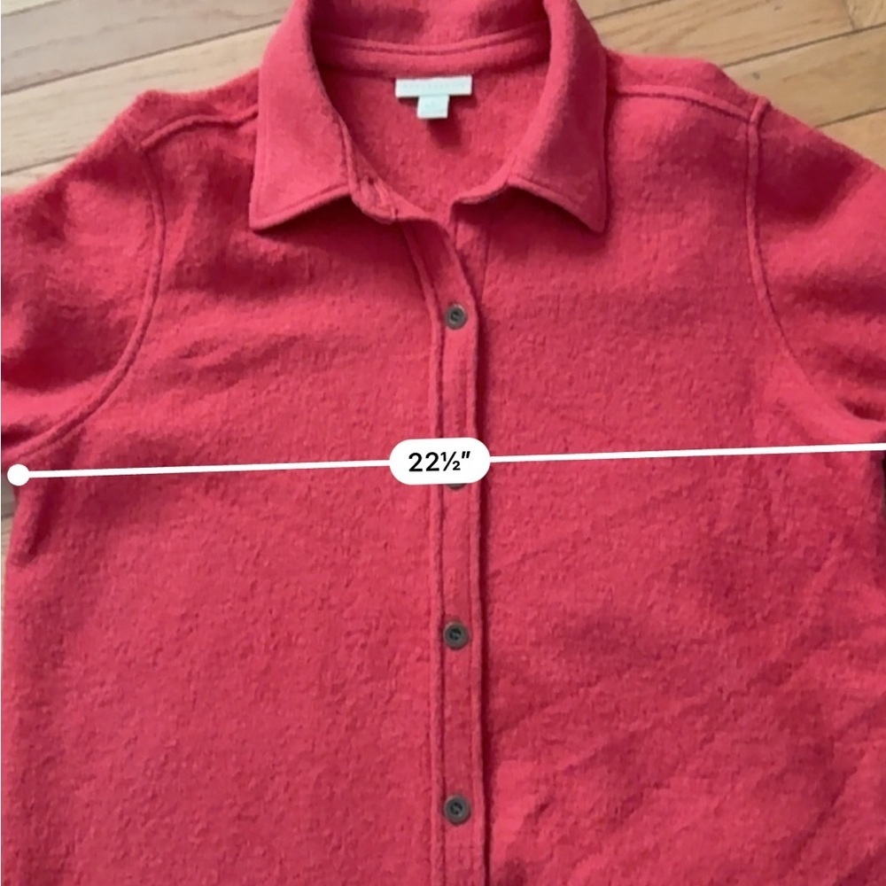 Appleseed's Classic Red Button-Down Wool Shirt Jacket - Picture 9 of 10